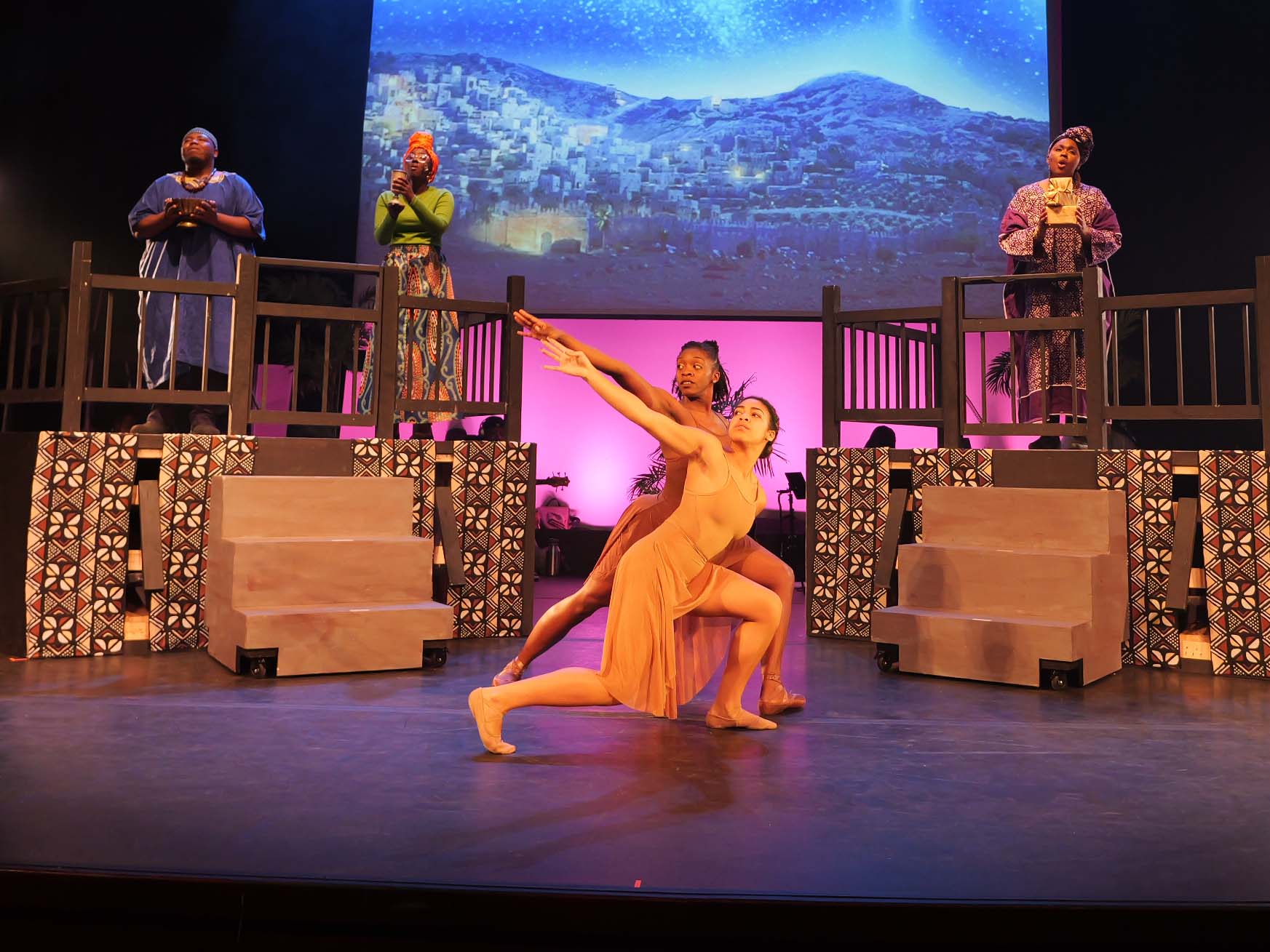 two dancers on stage